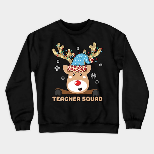 Teacher Squad Cutest Reindeer Squad Crewneck Sweatshirt by MZeeDesigns